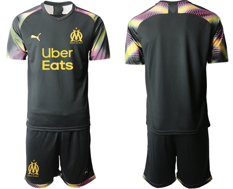 Men 2020-2021 club Marseille black goalkeeper Soccer Jerseys->marseille jersey->Soccer Club Jersey